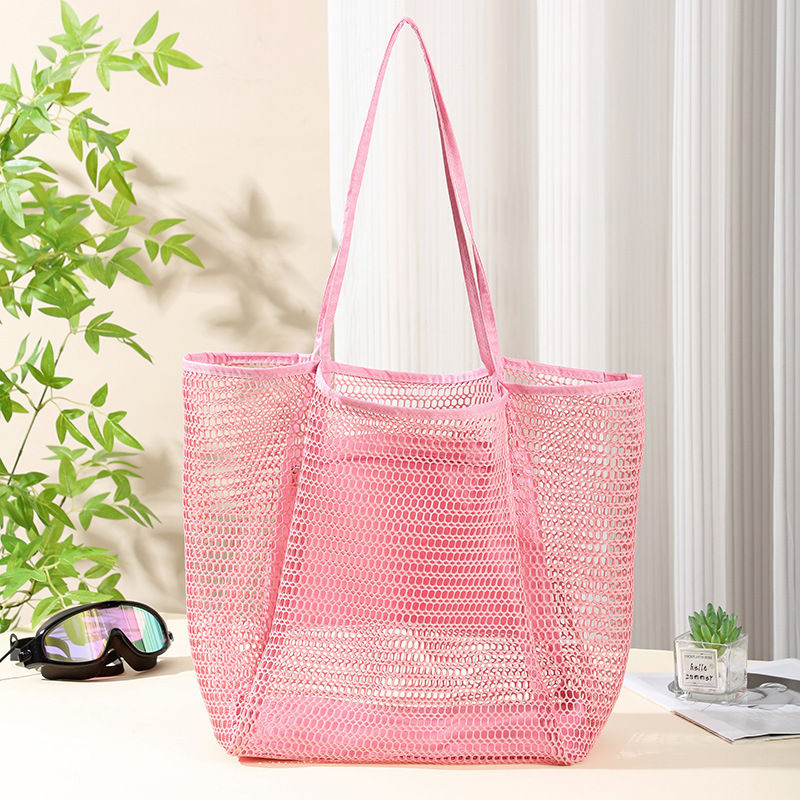 Bolsa de playa de explosión transfronteriza portátil de gran capacidad bolsa de malla de viaje al aire libre de un solo hombro bolsa de almacenamiento de baño de playa