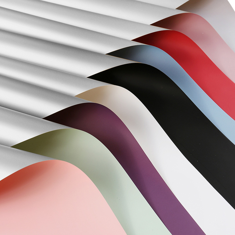 轻奢银欧雅纸鲜花 礼品包装防水包装双面双色创意花束零食DIY材料