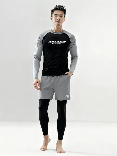 Men's Swimwear Snorkeling Suit Jellyfish Suit Long-Sleeve Long Pants with Pockets Swimming Suit Sun Protection Set Surfing Diving Suit