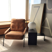 北欧简约客厅设计师单人沙发椅创意羽绒真皮老虎椅懒人躺椅休闲椅