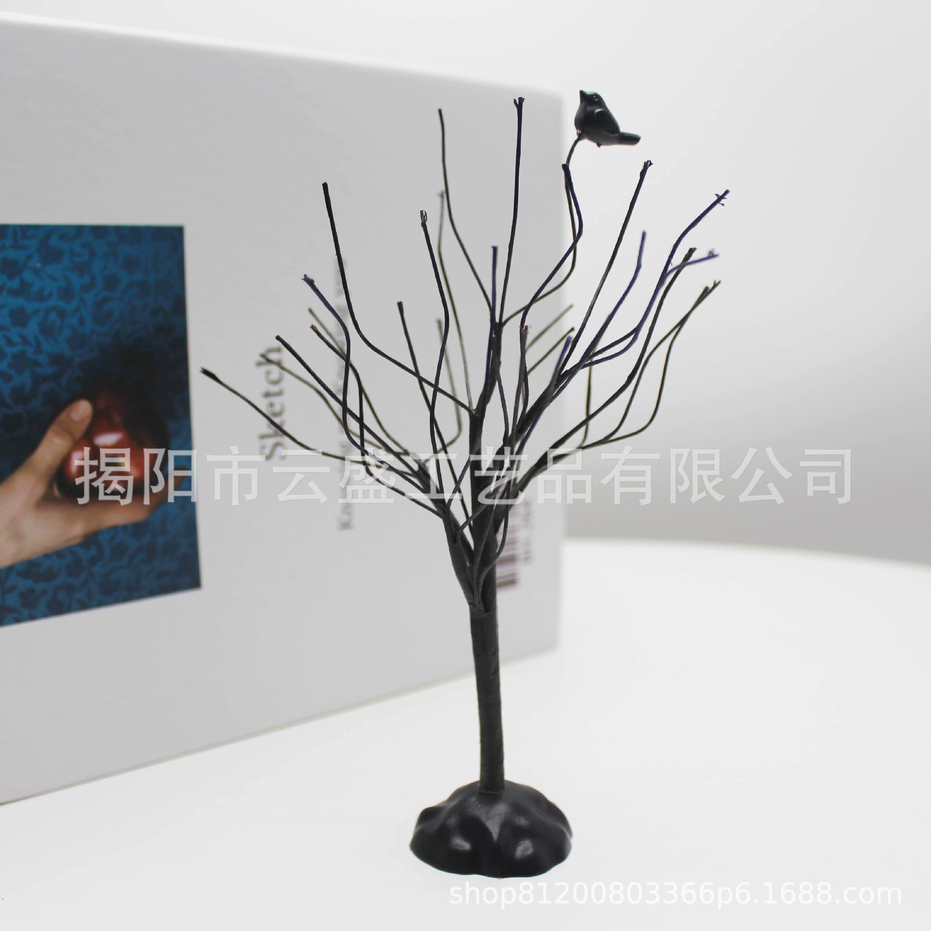 Миниатюрное настольное украшение в виде черного птичьего дерева на Хэллоуин, декор для стола на Рождество и Хэллоуин, оптовая продажа
