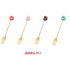 Cute donut, mixing stick, coffee fruit fork, dessert spoon