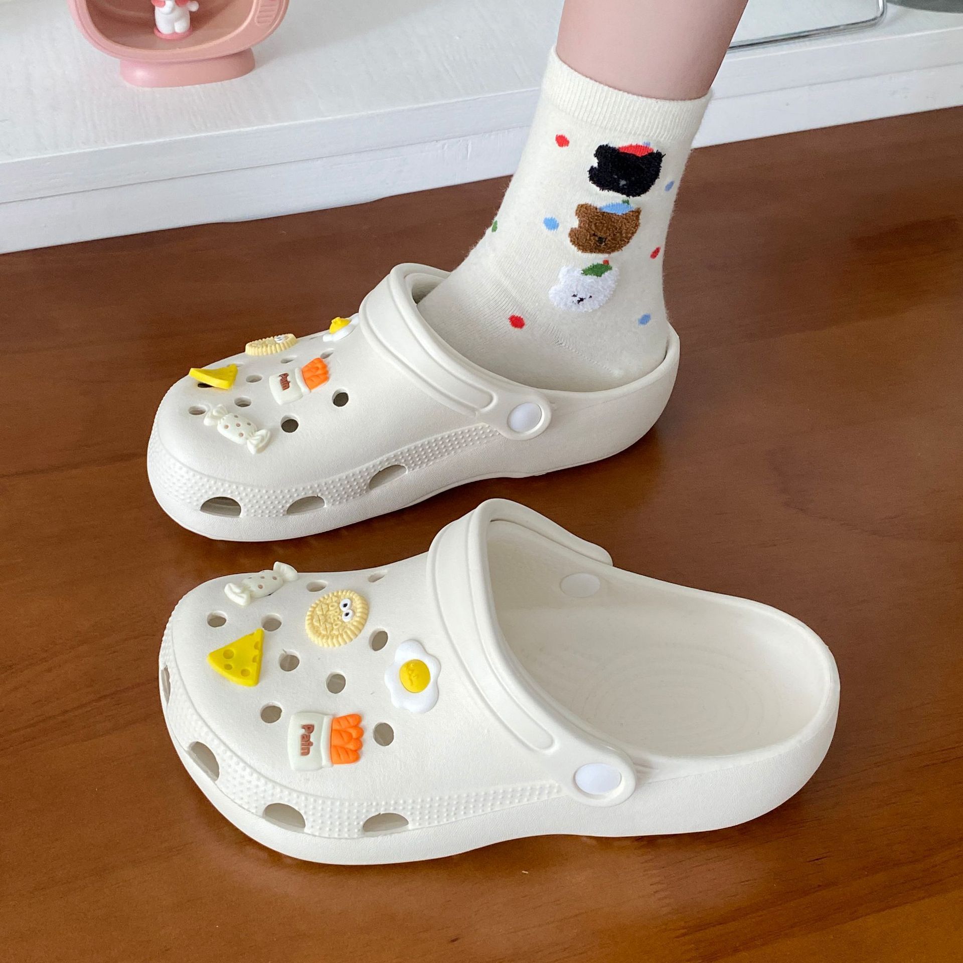 [12 홀 신발 케이크 치즈] 화이트