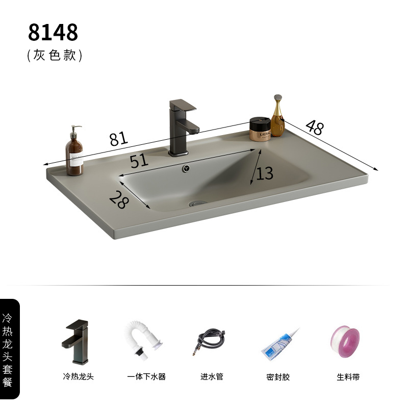 8048 grifo de lavabo de cerámica gris