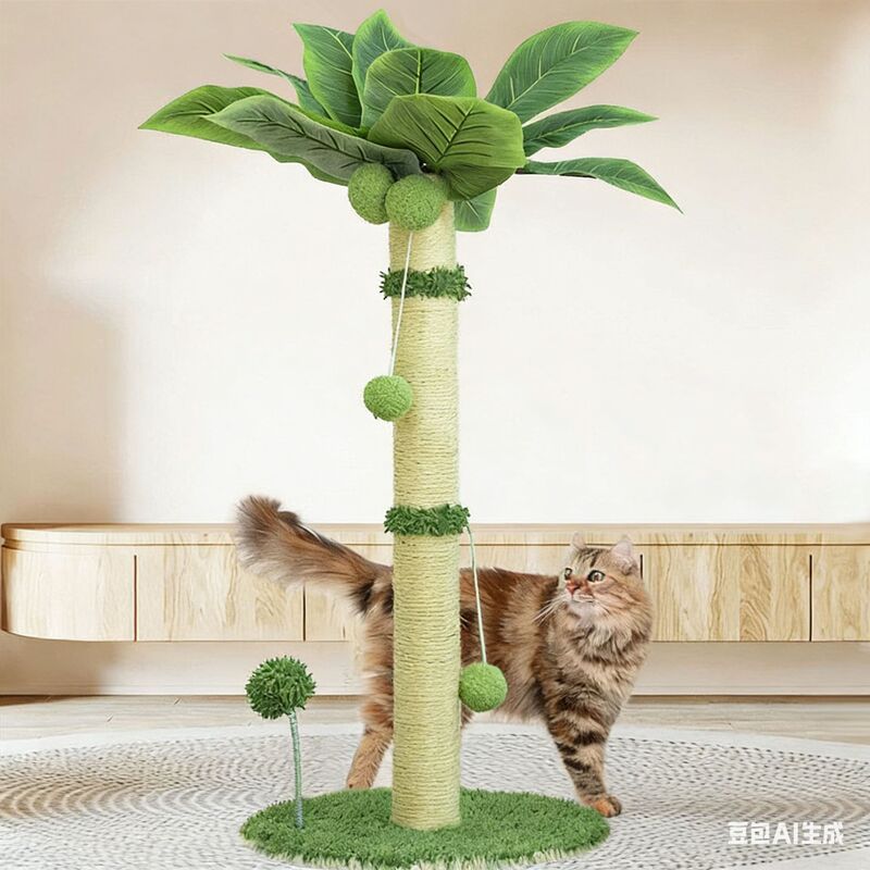 Cat Climbing Frame Coconut Tree Cat Scratching Post Sisal Cat Climbing Column Vertical Durable Non-Shedding Cat Scratching Board Large Cat Toy Cross-Border