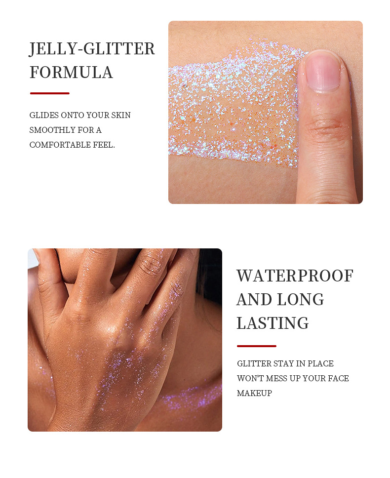 Fit Colors Starry Sky Tube Sequin Gel Chameleon High Gloss Eyeshadow Face, Lip and Body Glitter 30ml Item Picture