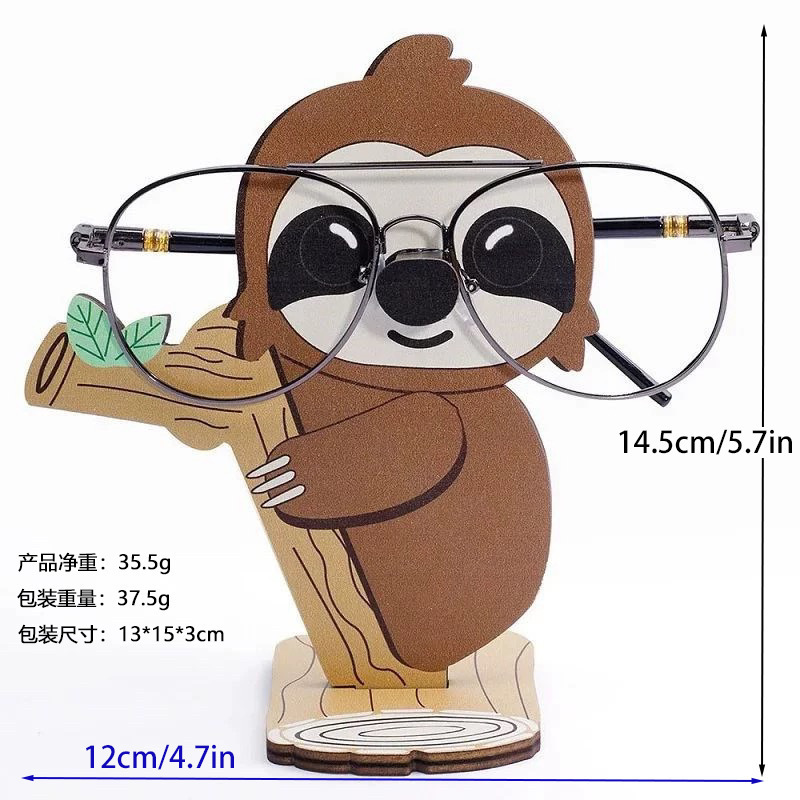 Cross-Border Creative Penguin and Sloth Wooden Sunglasses Display Stand Home Office Desk Decoration Storage Rack