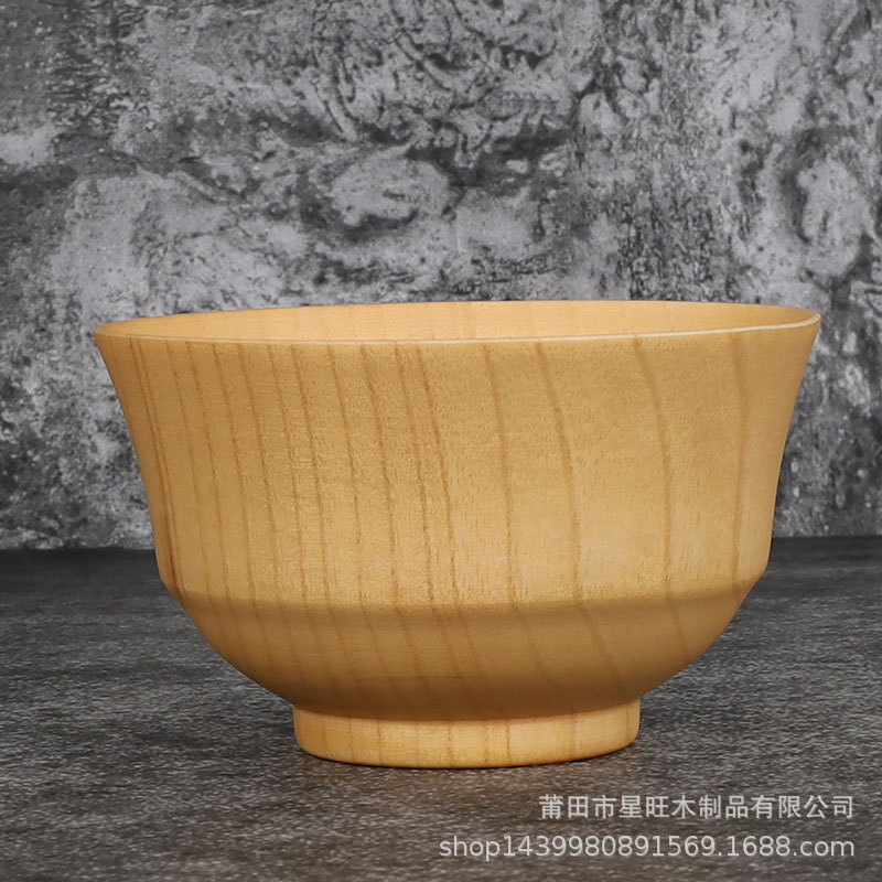 Directo de fábrica de madera de acacia de protección del medio ambiente tazón de madera anti-scald aislamiento tazón de madera maciza comer tazón en stock gran cantidad