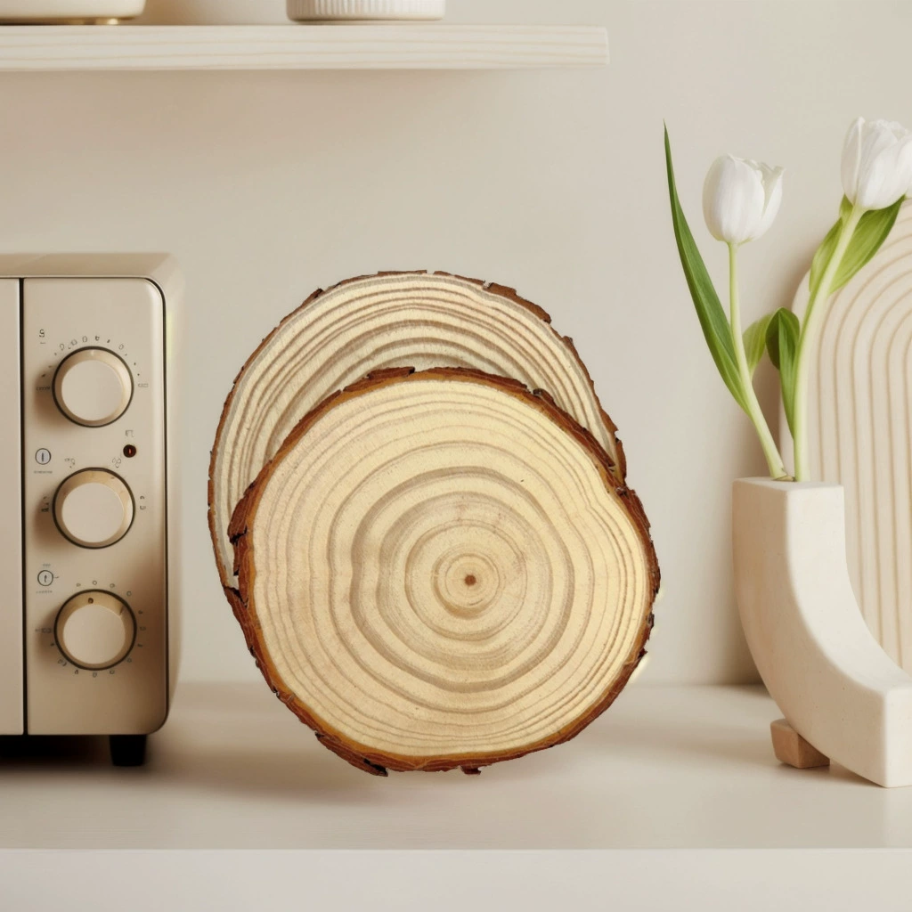  Rapin wood chip DIY pine pieces kindergarten handmade round wood tablet decoration background wall laser carving year wheel wood head tablets