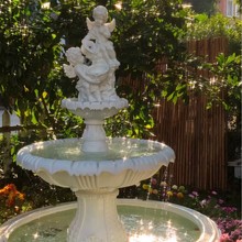 欧式喷泉流水摆件玄关摆设天使雕塑工艺品大型流水鱼池水景许愿池