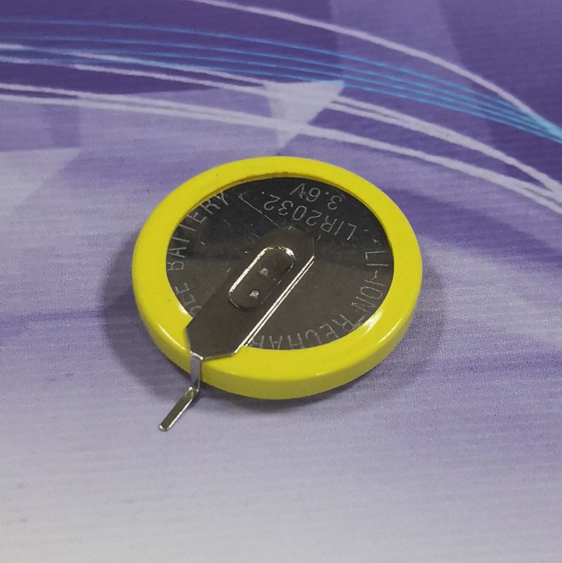 带焊脚LIR2032 工控主板电池 电子玩具3.6V40mAh锂离子纽扣电池