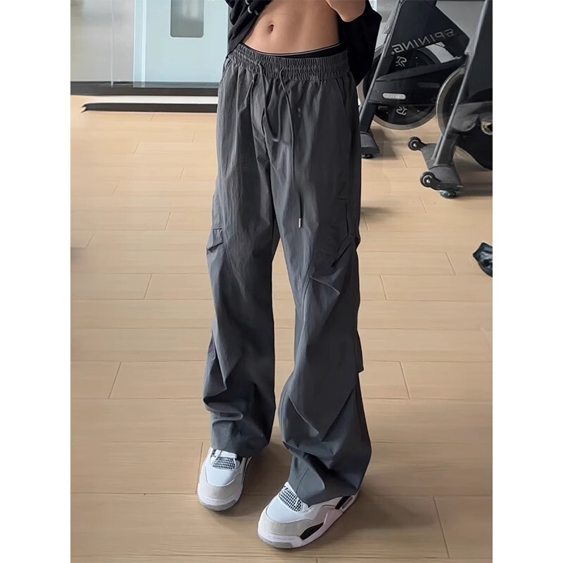 Cleanfit Gray Oblique Nylon Quick-Drying Cargo Pants Men's American Ice Silk Breathable Paratrooper Pants Outdoor Hiking Pants