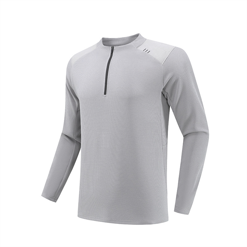 Camisa de manga larga con media cremallera para hombre lulu, ropa deportiva de secado rápido al aire libre, ropa de entrenamiento de fitness para correr, ropa de ciclismo, suéter casual