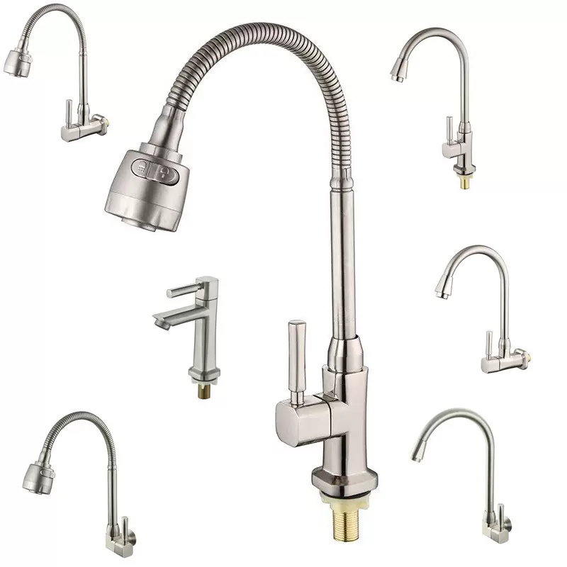 跨境出口南美锌合金拉丝青蛙立式水龙头四分快开式单冷立柱盆龙头