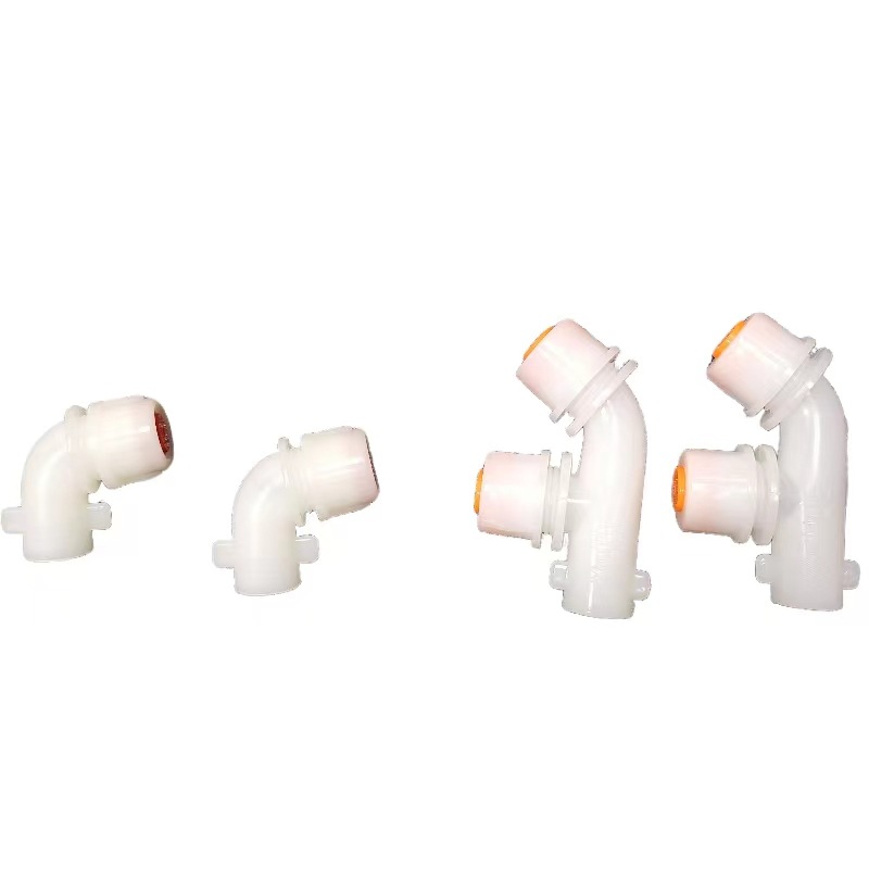 农用喷雾器配件 白色弯角单喷头材料单喷头 双头雾化喷嘴