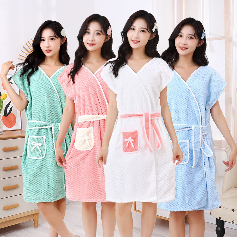 Wearable Absorbent Soft Bathrobe Manufacturer Wholesale Home Fashion Adult Quick-Drying Bath Towel Coral Velvet Tie-On Bath Skirt Wearable Absorbent Soft Bathrobe Manufacturer Wholesale Home Fashion Adult Quick-Drying Bath Towel Coral Velvet Tie-On Bath Skirt