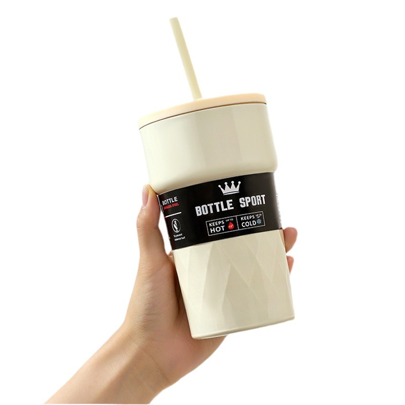 Transfronterizo nuevo 304 taza de vacío de acero inoxidable de alto aspecto taza de paja al aire libre conveniente calentador de hielo taza de coche