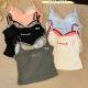 2024 Internet Celebrant Explosions Fake Two-piece Spice Plaid Vest with Chest Pad Beautiful Back Stitching Lace Outer Wear Sling Top