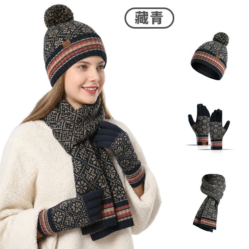 Set, hat, scarf, gloves, 3 piece set, with your logo imprint