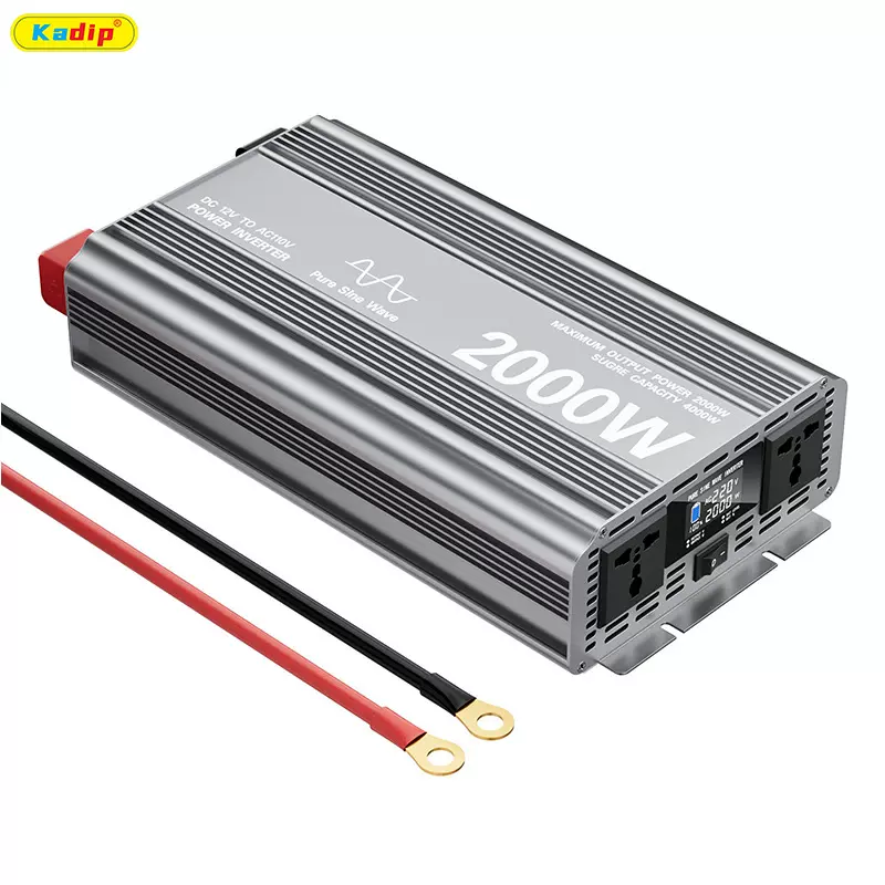 2000W纯正弦波逆变器12V转220V带显示双AC插逆变电源转换器升压器