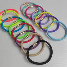 4MM高弹15CM皮筋 马仔扣皮筋 外贸皮筋糖果皮筋发绳发带黑色发束