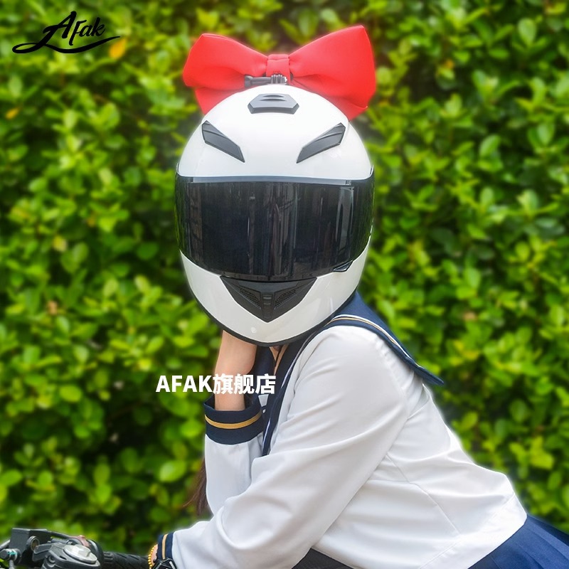 Laimeng compañero de escuela superior mismo casco de coche eléctrico femenino lindo retro motocicleta arco boom chica motocicleta casco completo