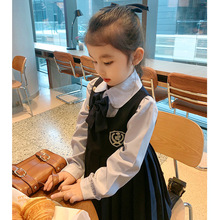 女童洋气学院风公主裙春季新款韩版儿童假两件衬衫连衣裙子
