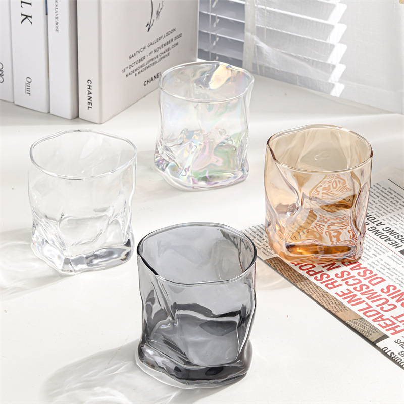 Women's Irregular Twisty Cup Colored Beverage Cup Household High-End Drinking Coffee Beer Whiskey Cup