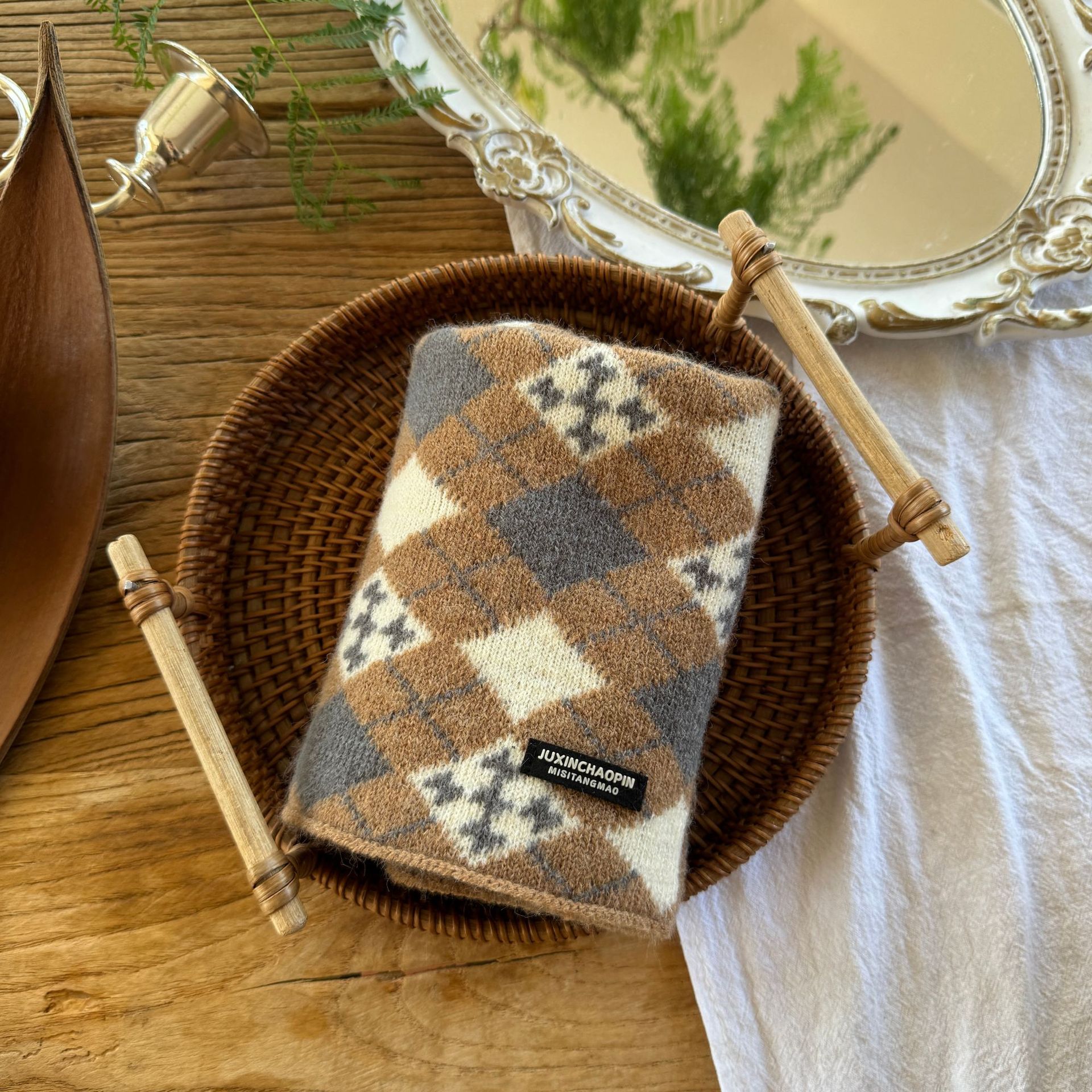 Bufandas para niños coreanos con estampado de leopardo colgando orejas de punto de invierno caliente para hombres y mujeres bebés cuello de lana caliente a prueba de viento