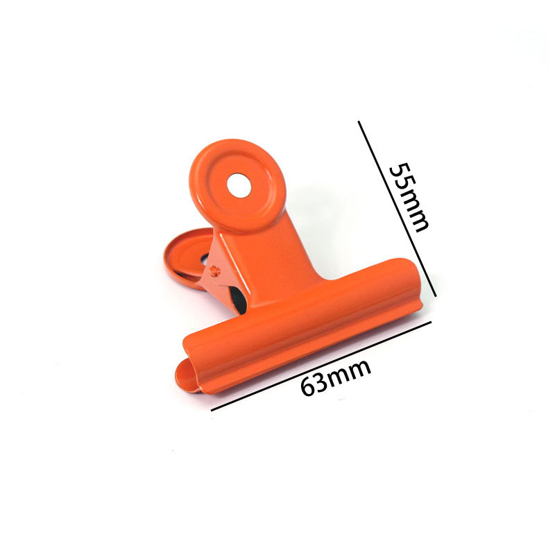 베이킹 페인트 철 클립 사무실 보관 클립 63mm 베이킹 페인트 오렌지 라운드 헤드 금속 클립 사진 클립 라운드 금속 폴더