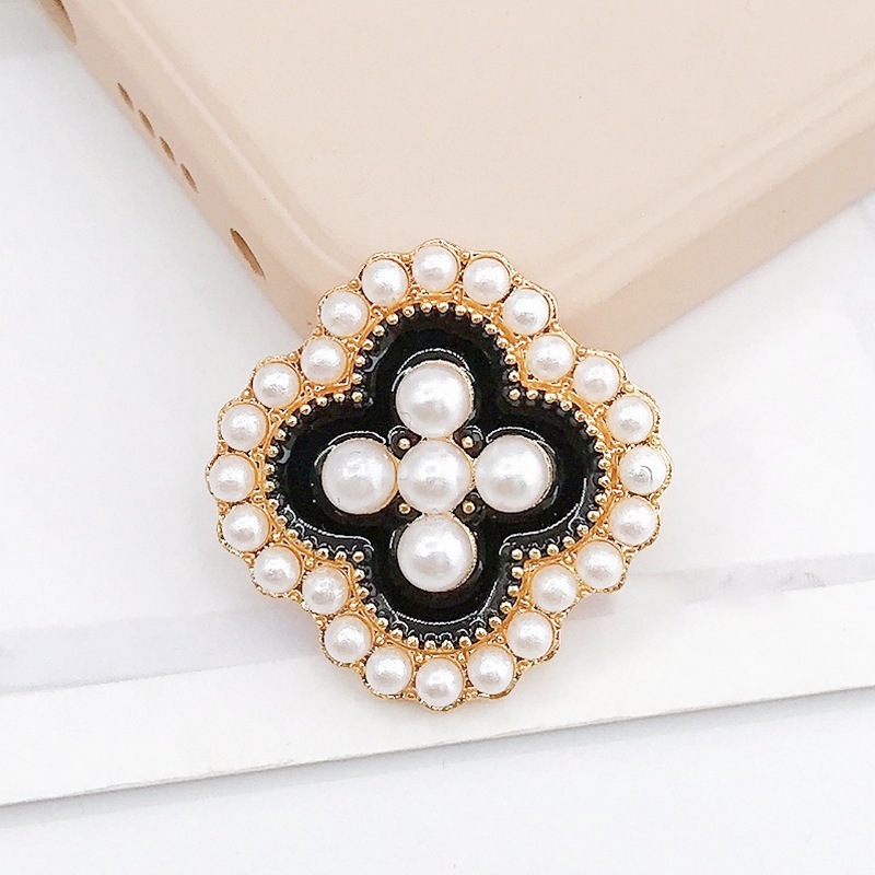 Nuevo diamante completo cinco pétalos flor gota diagonal flor aceite copo de nieve DIY accesorios de joyería teléfono móvil Shell rhinestone material al por mayor