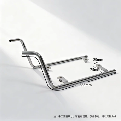 Motorcycle bumper and rear crash bars, full - black-front-bumper-spring-breeze-125