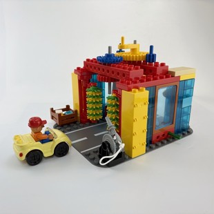 Large Particle Building Blocks Accessories Parts Transparent Gear Assembled Car Wash Shop Water Pipe Car Roller Rolling Doll Toy