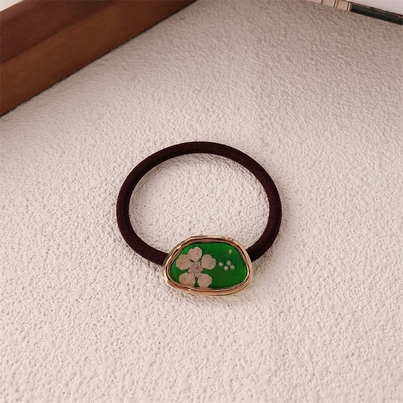 Hecha a mano anillo de pelo de flores de aleación de niña dulce cuerda de cabeza nueva alta elasticidad correa de cabello de cola de caballo adornos para el cabello