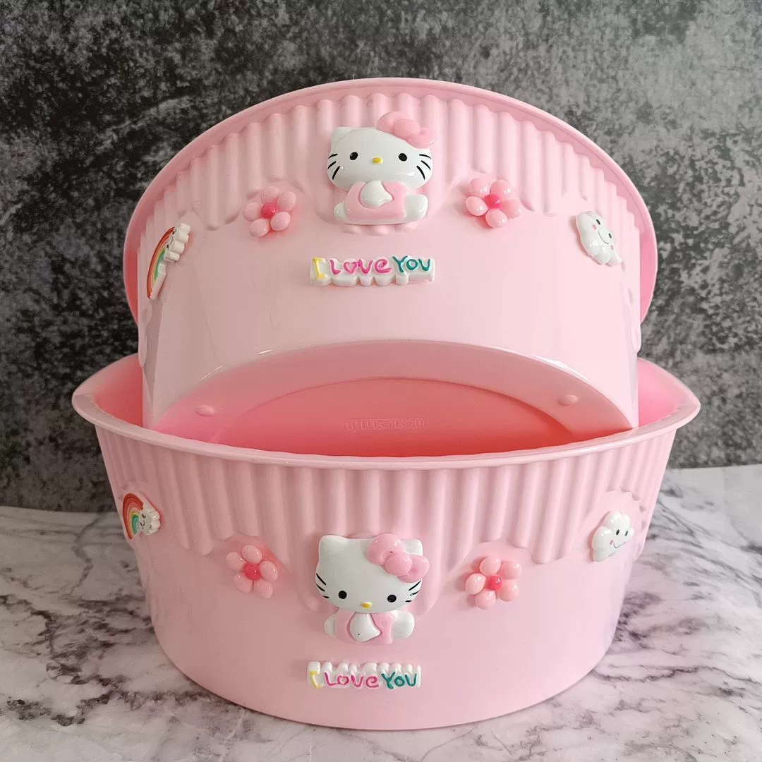 Cartoon set, creative cute shatterproof washbasin, 3 piece set, increased thickness