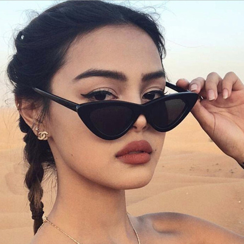 New European and American cat-eye sunglasses for women, fashionable hip-hop sunglasses for men, personality triangle hot girl street style sunglasses