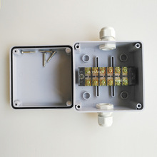 室内外防水接线端子盒100*100*50mm带端子TB2506 一进一出分线盒