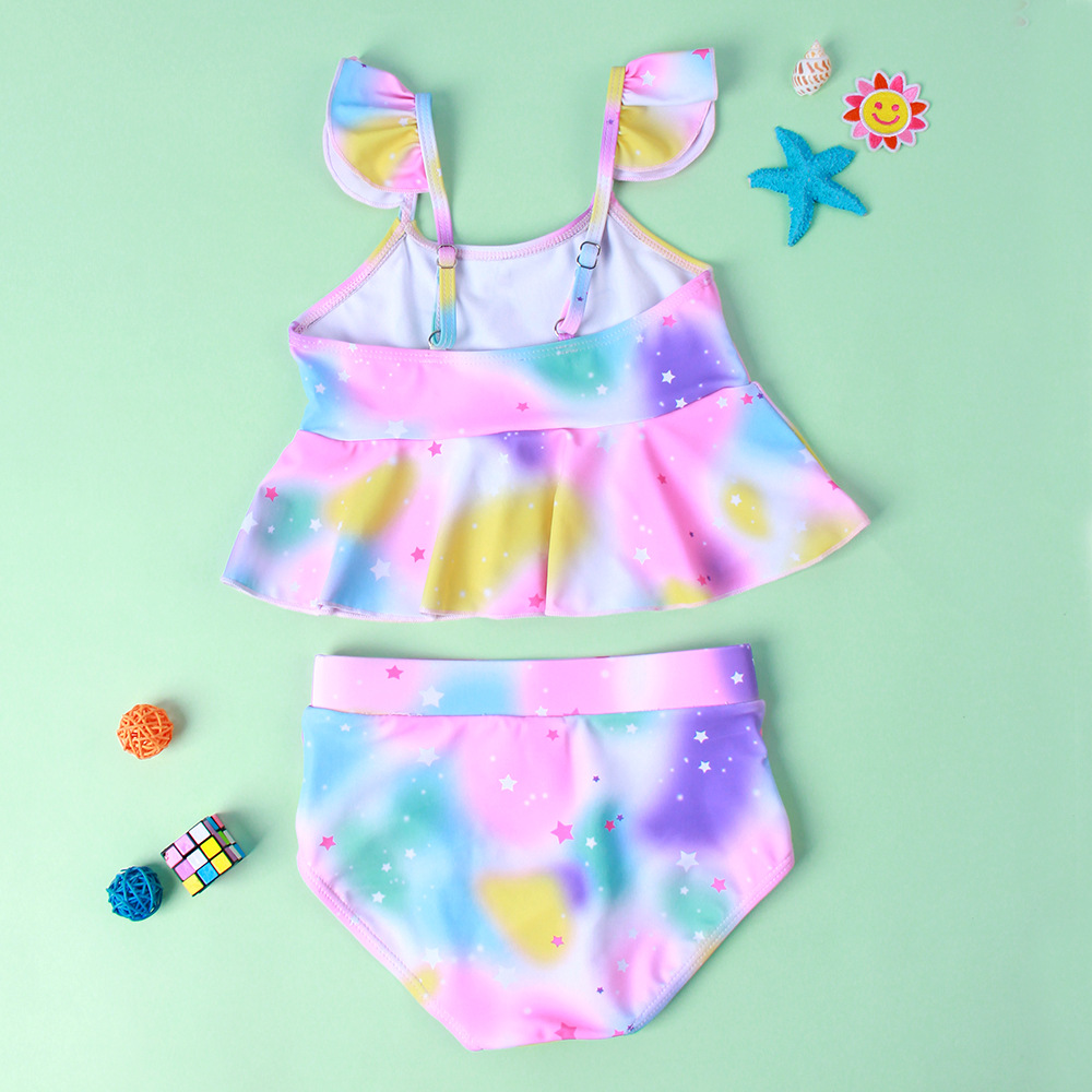 Cute Gradient Color Unicorn Split Swimsuit Kids Swimwear display picture 3