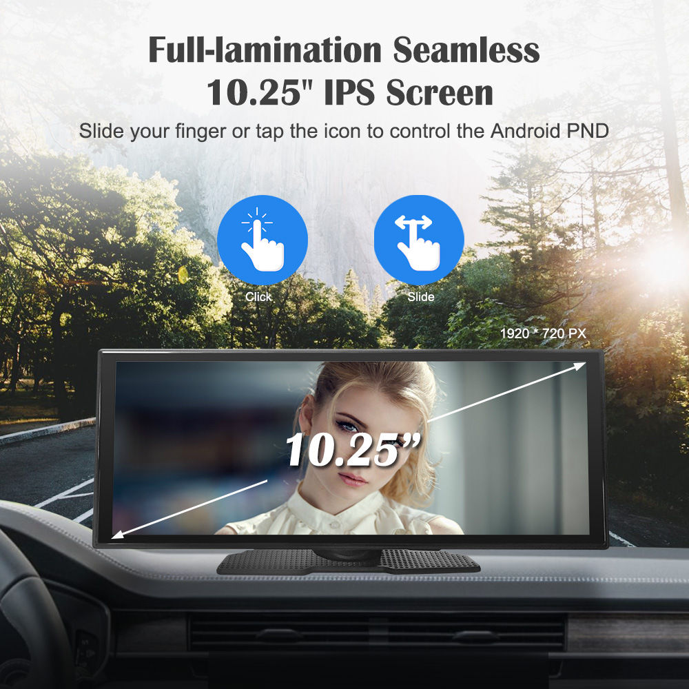 10.25inch Dual Wifi Dash Cam Wireless Carplay Smart Screen Android Car Navigation System