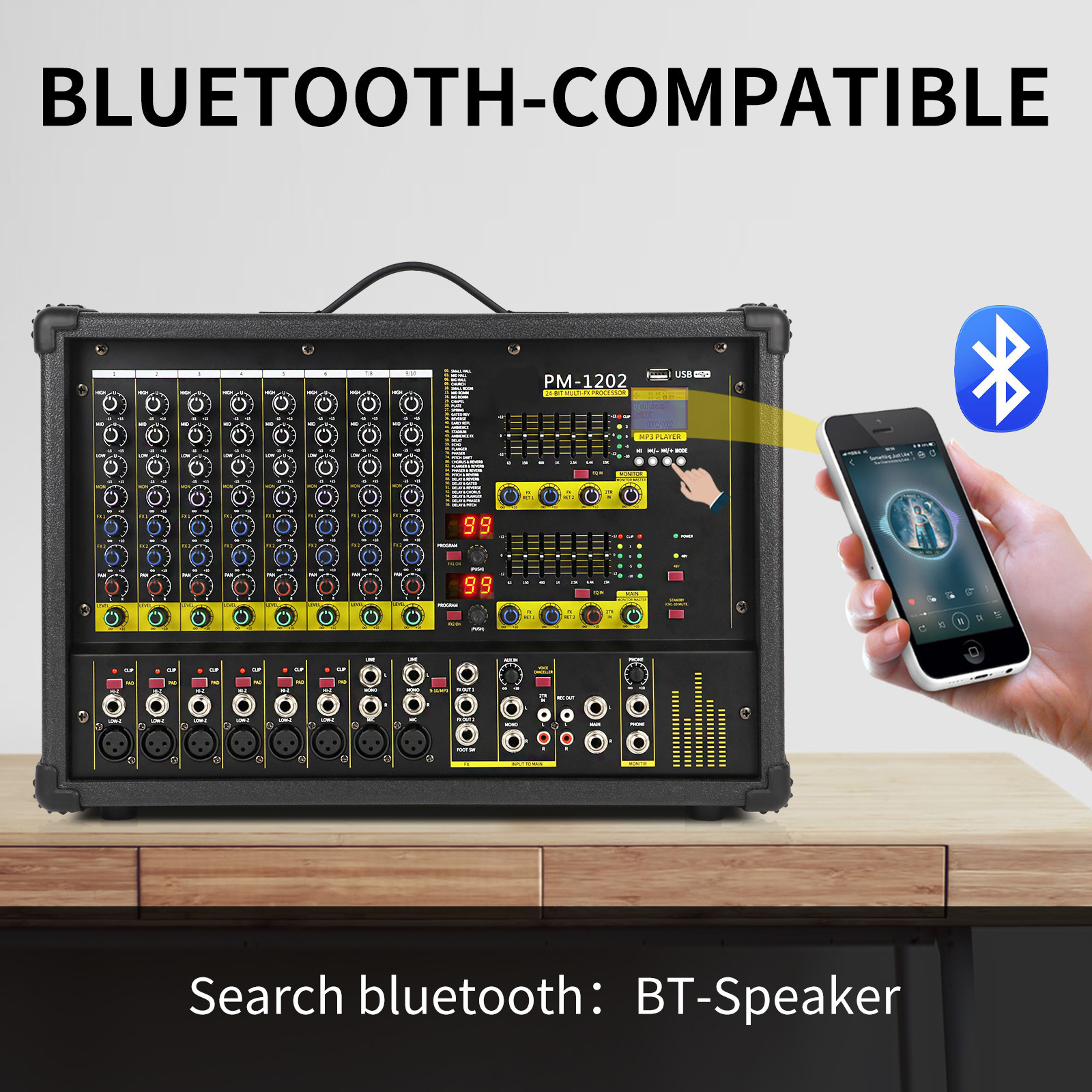 국경 간 전자 상거래 가정용 상업용 12 채널 믹서 전력 증폭기 블루투스 믹서 전원 증폭기 믹서 올인원 기계