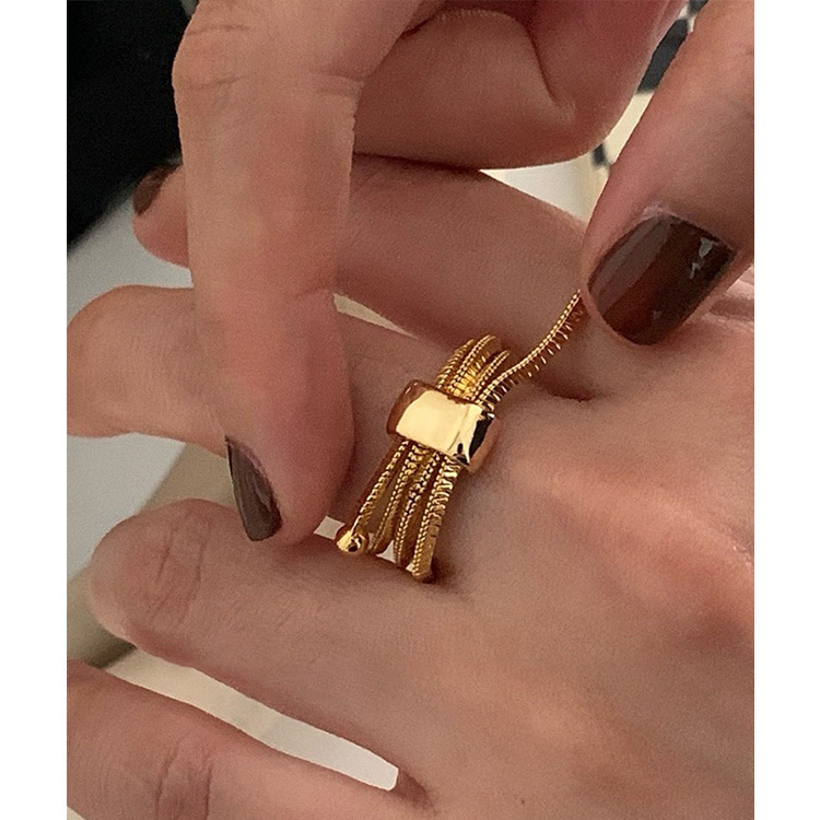 7g Weight Gold Plated Plating Material Rings Classification Simple Style Solid Color Metal Plating Chain Gold Plated Unisex Rings