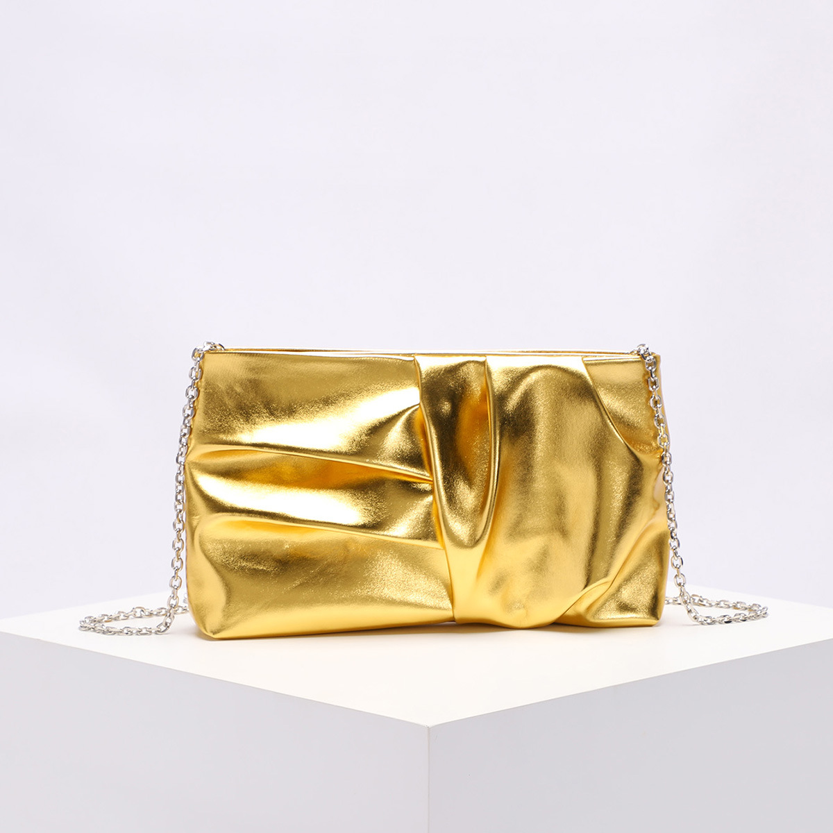 Cross-Border Luxury Minimalist Clutch Bag - Trendy Niche Pleated Cloud Bag Fashion Women's Evening Bag - Thumbnail 3