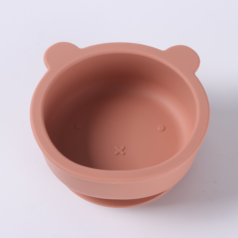 母親と赤ちゃんの授乳シリコーンクマボウル食器シリコーンクマディナープレート落下防止シリコーンクリエイティブベビーディナープレート|undefined