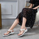 New wedge flip-flops beach sandals rubber outsole metal decorative casual women's shoes buckle mid heel women's shoes for delivery