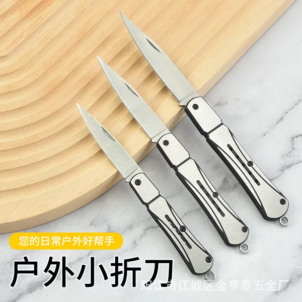Stainless steel outdoor knife portable pocket knife mini folding knife express unpacking keychain fruit knife