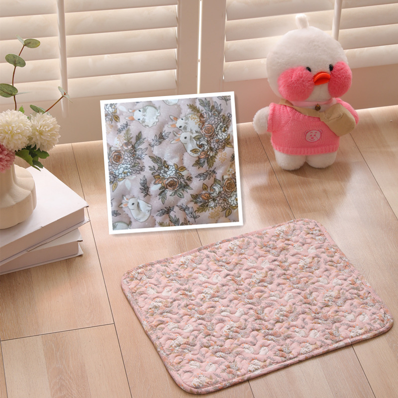 Flower rabbit powder / 30*40CM