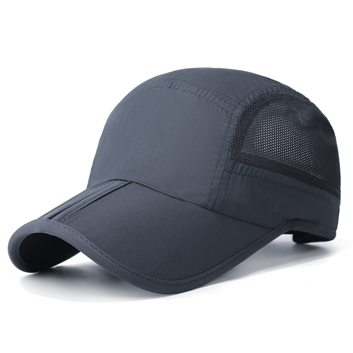 Gorra de béisbol de secado rápido con placa de luz plegable en verano, deportes al aire libre masculinos y femeninos, carrera de montañismo, sombreado solar, transpirable y casual gorra de pato