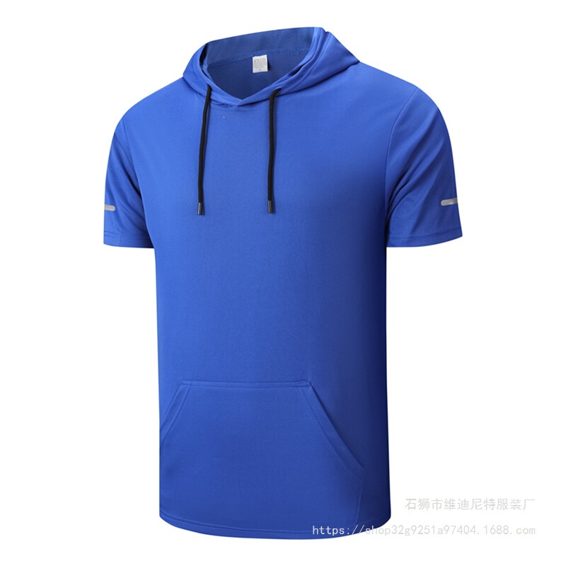 Cross-Border European Size Exclusive Quick-Dry T-Shirt Men's Outdoor Sports Fitness Vest Hooded Ice Silk Short-Sleeve Tank Top Cross-Border European Size Exclusive Quick-Dry T-Shirt Men's Outdoor Sports Fitness Vest Hooded Ice Silk Short-Sleeve Tank Top