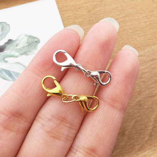 Double-Headed Lobster Claw Clasp Necklace Clasp, Zinc Alloy Lobster Claw Clasp, Connecting Clasp, Creative DIY Clasp