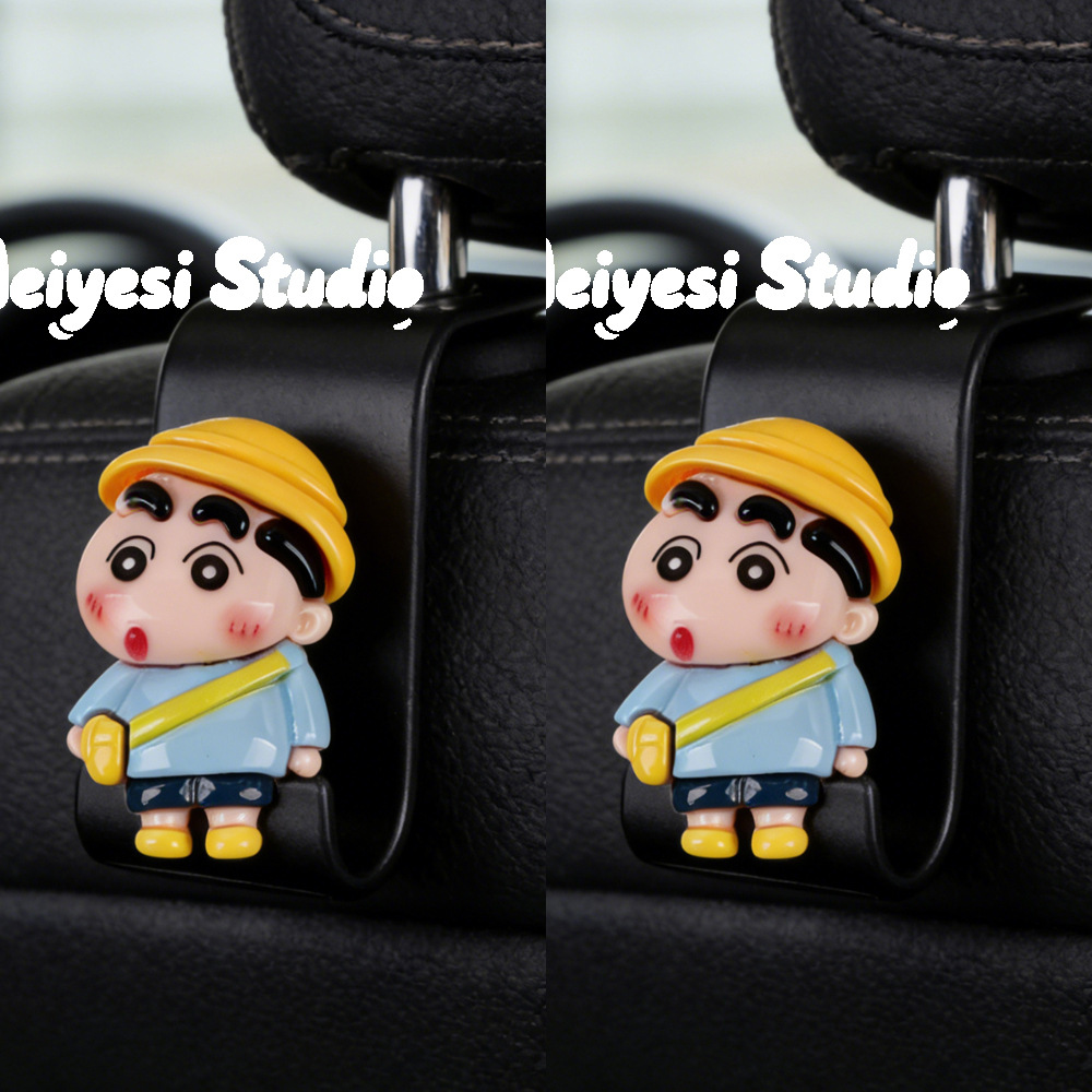 Gancho para coche, almacenamiento trasero multifuncional para coche, lindo coche de dibujos animados, asiento delantero, trasero, gancho de almacenamiento